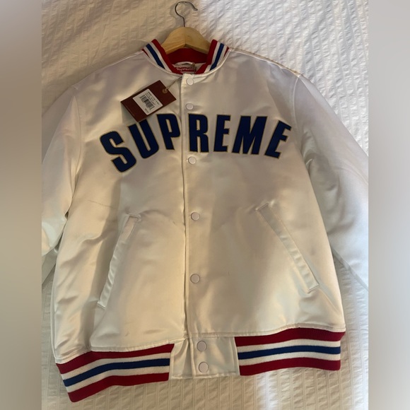 Supreme Mitchell & Ness Satin Varsity
Jacket - Picture 3 of 12